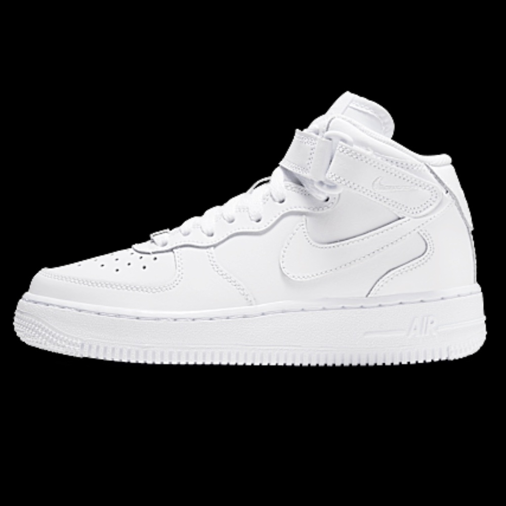 NIKE AIR FORCE 1 MID 06 - BIG KIDS 6.5/WOMEN'S 8 - WHITE